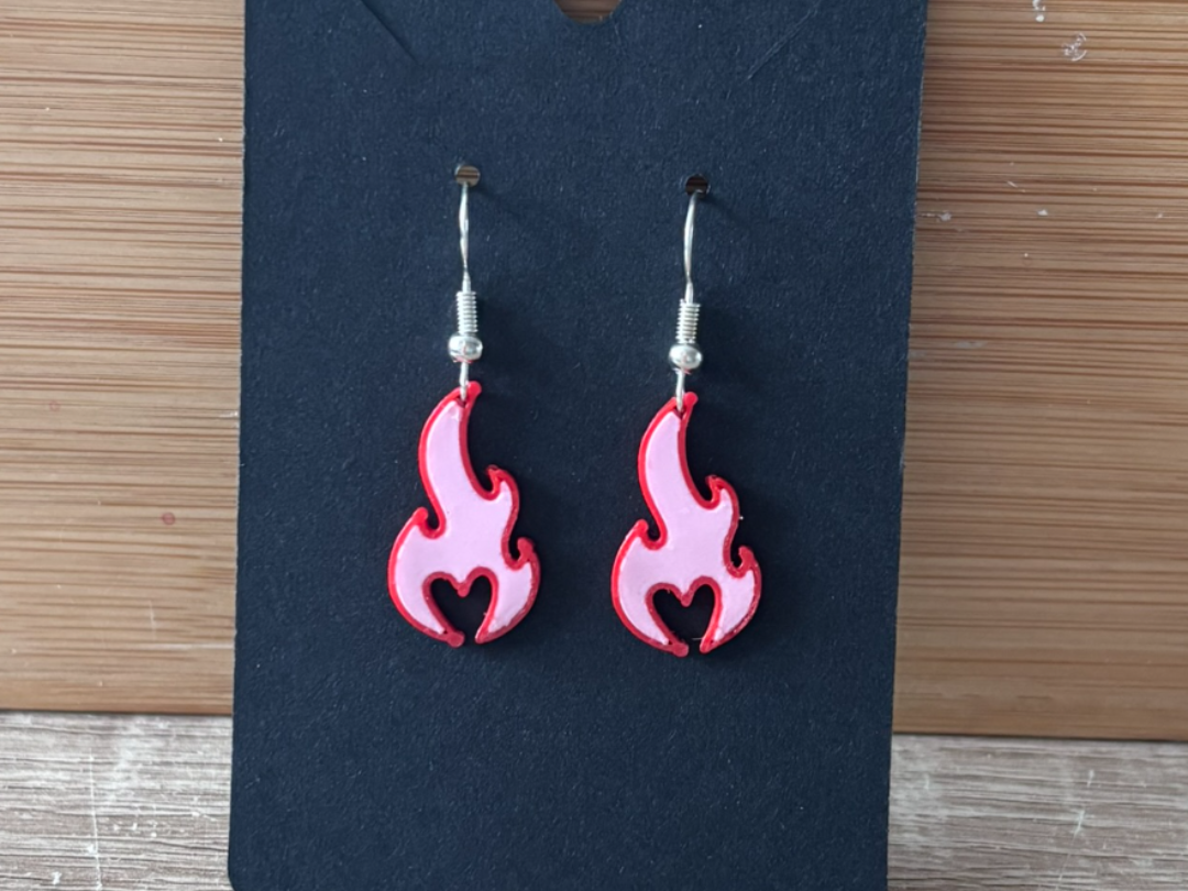 Flame Heart Earring 