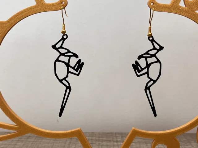 Earrings - Kangaroo Geometric