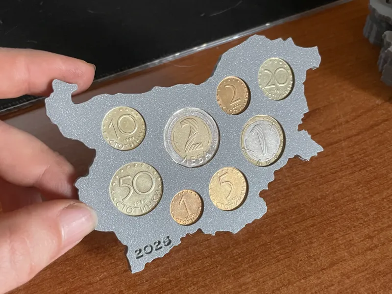 Coin Display Stand for Bulgarian Coin Collection