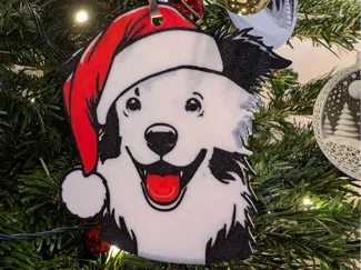 Fado Border Collie Christmas Bauble