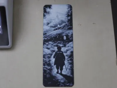 Bilbo Baggins walking into the shire LOTR bookmark
