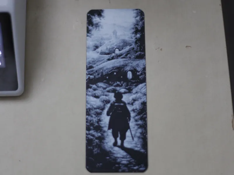 Bilbo Baggins walking into the shire LOTR bookmark