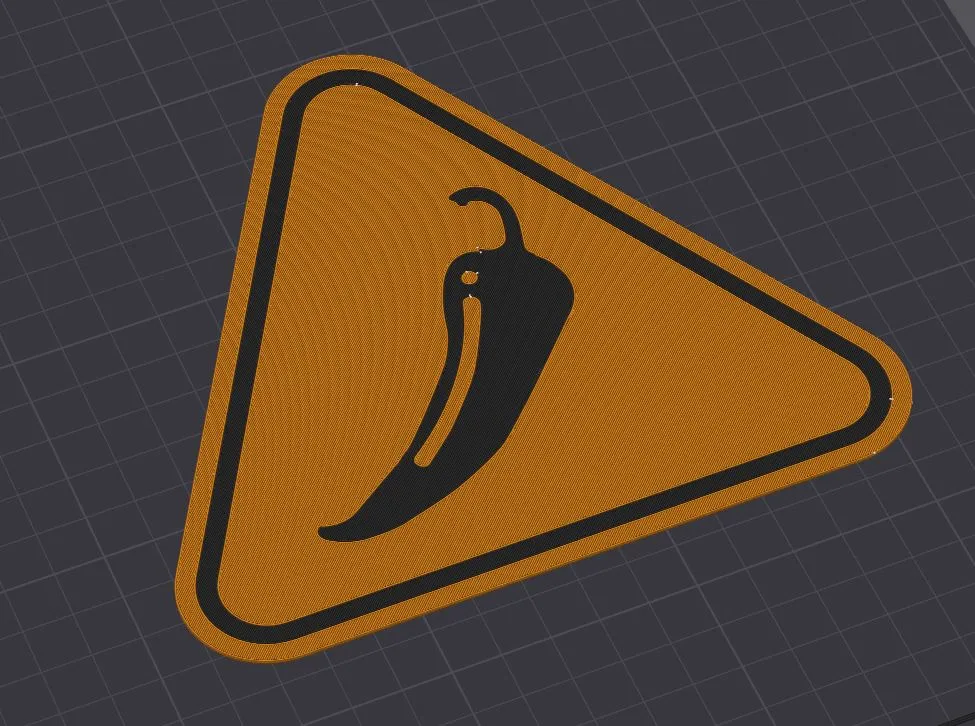 Warning Chilli sign - Free 3D Print Model - MakerWorld