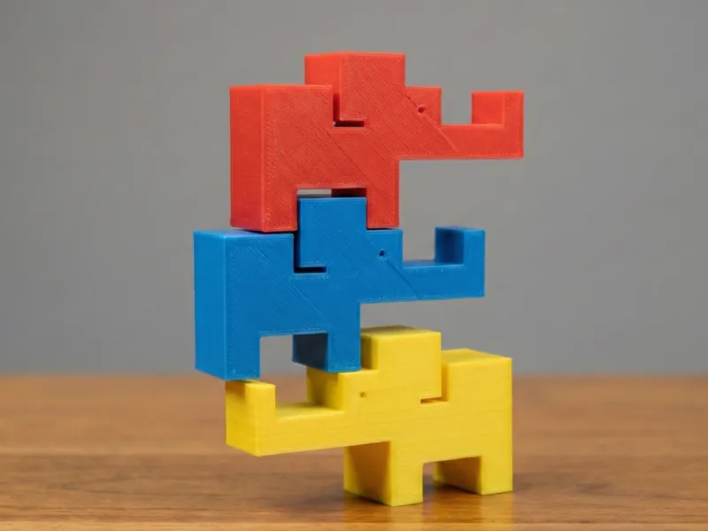 Pixel-Style Elephant Balance Set