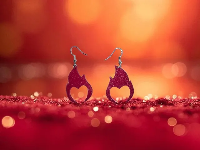 Heart flame v2 earrings