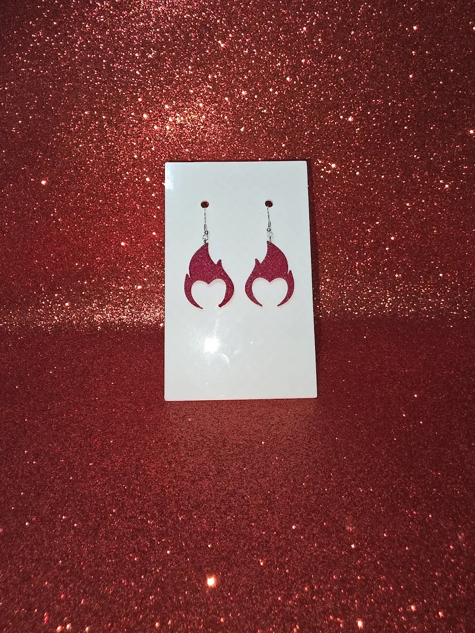 Heart flame v2 earrings view 2