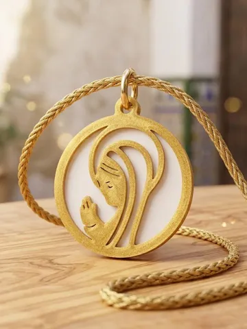 Modelo para impresión 3D: Medalla Virgen Niña — vista de referencia 2