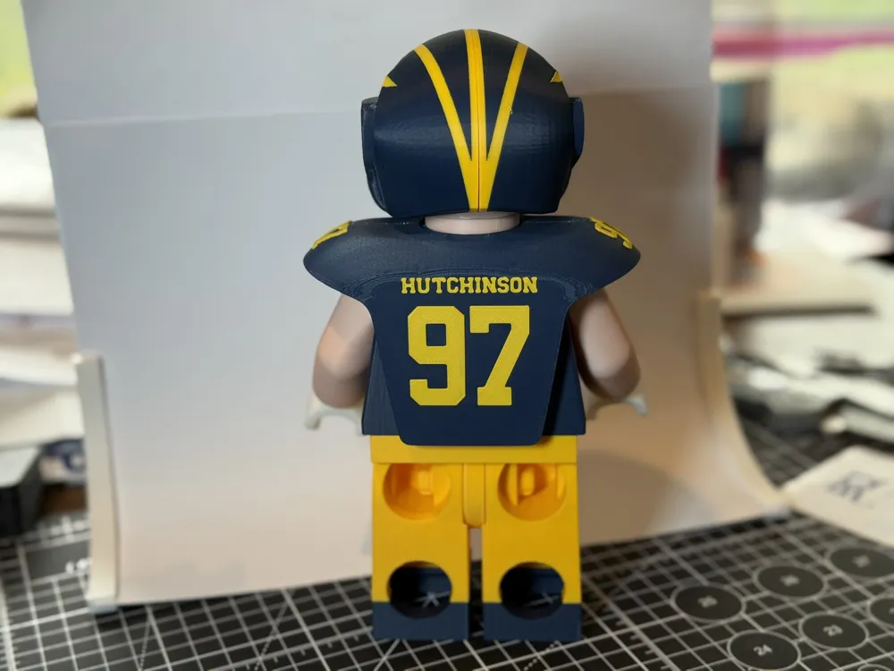 Basic Football Design Michigan Wolverine Football - Aidan Hutchinson - Free 3D Print Model ...