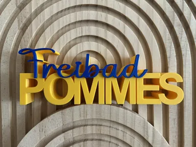 Lettering "Freibad Pommes"