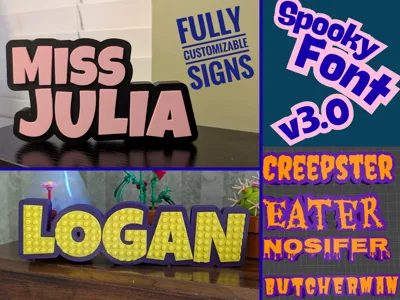 Ultimate Custom Desk Sign! (V3.0 Spooky Font)