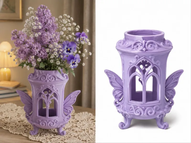 Lavender Castle Wing Vase