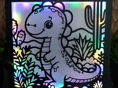 Cute Baby Dinosaur - Modular Light Box Insert