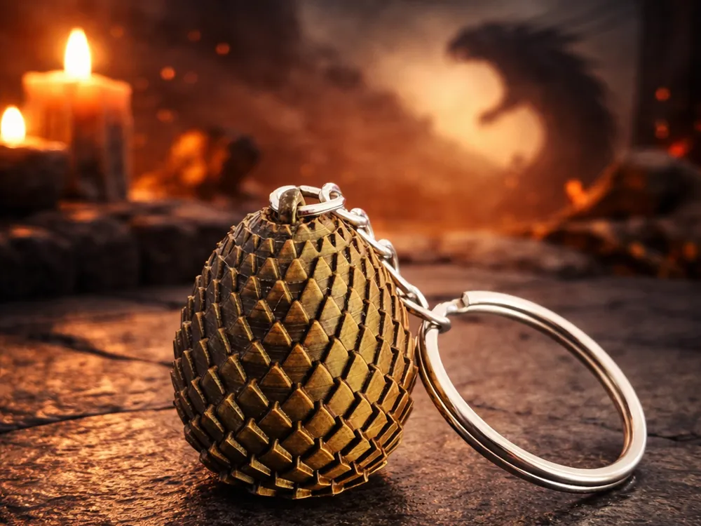 Dragon Scale Egg Key Chain - Free 3D Print Model - MakerWorld