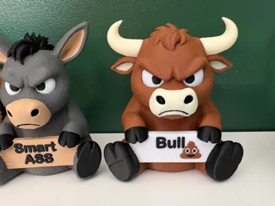 Angry / Grumpy Bull with Slogan 