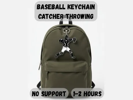Baseball Keychain-Catcher Throwing
