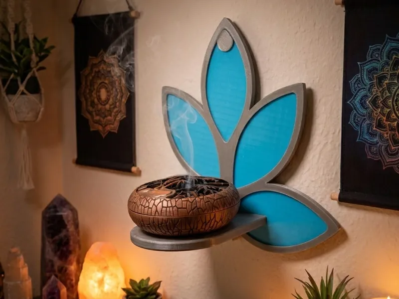 Lotusblüten Wandregal (Multicolor / Zen Deko)