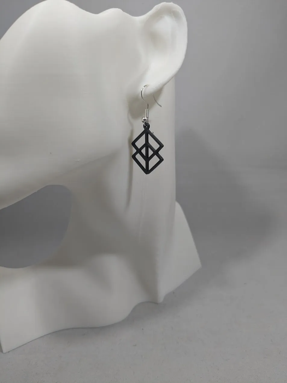 Abstract earrings - two squares view 4
