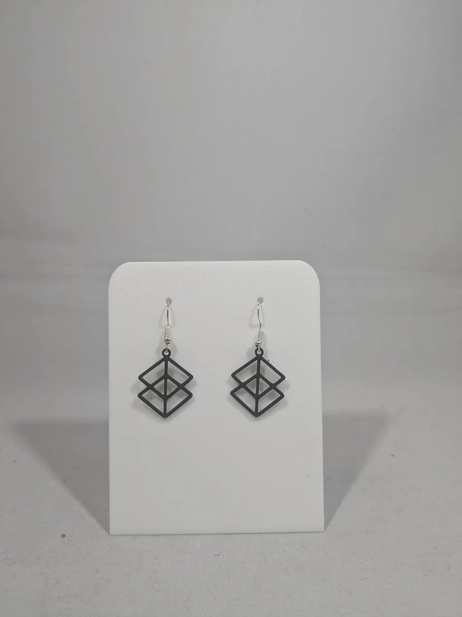 Abstract earrings - two squares view 3