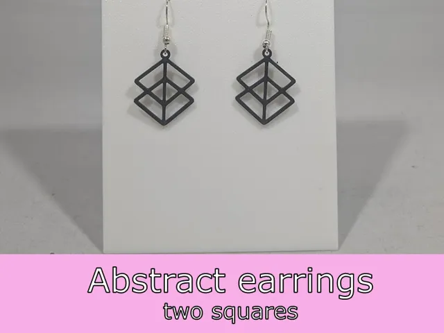 Abstract earrings - two squares