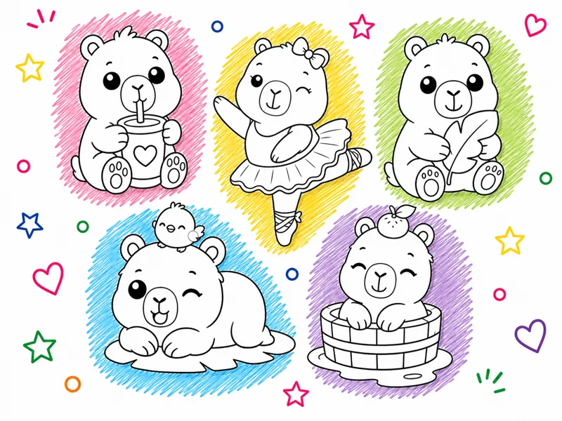 Capibaras para pintar para los peques de la casa!
