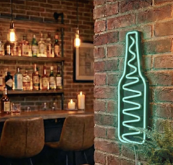 NO-CUT NEON BOTTLE SIGN - Easy DIY LED Decor