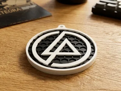 Linkin Park Keychain Honeycomb pattern