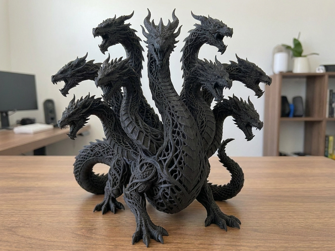 Majestic Hydra | Voronoi Art Sculpture - 1