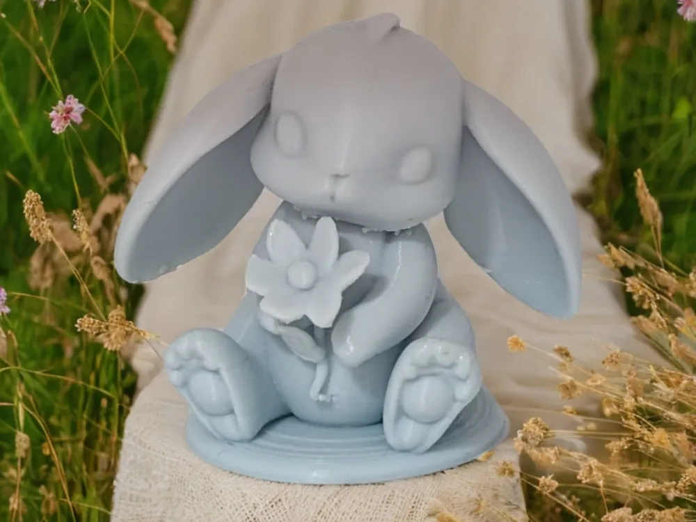 The Little Bunny with a Heart of Flowers - Free 3D Print Model - MakerWorld