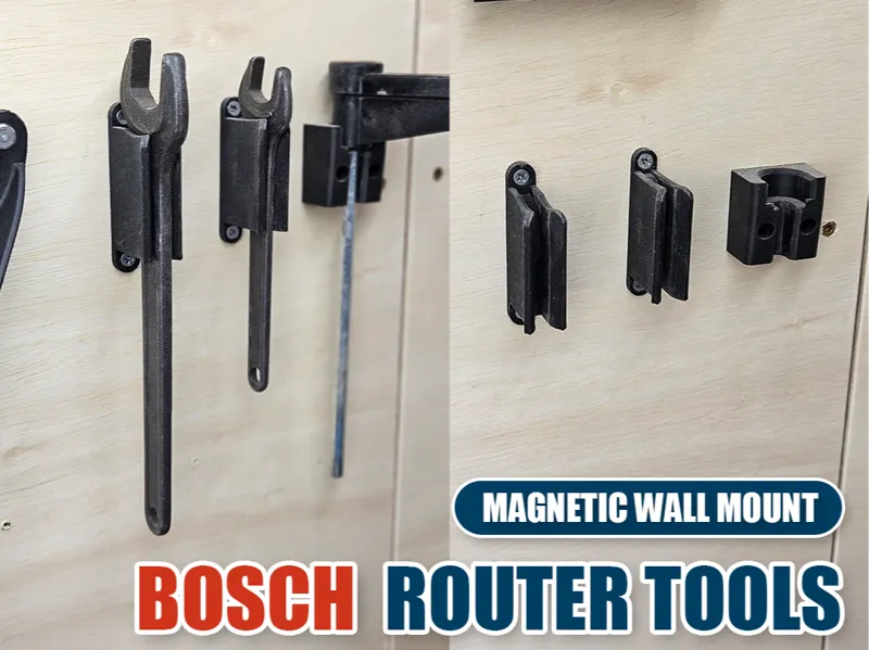 Bosch Router Wrenches Magnetic Wall Holder