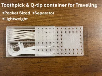Travel Toothpick and Q-Tip Container