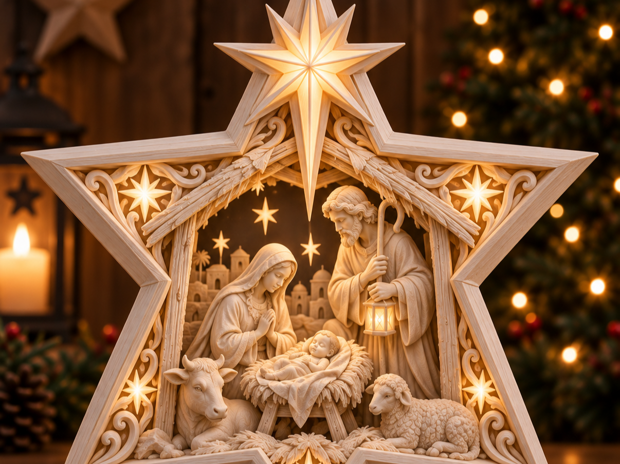 Nativity Star – Holy Family 3D model