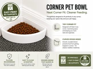 Corner Pet Bowl Feeder