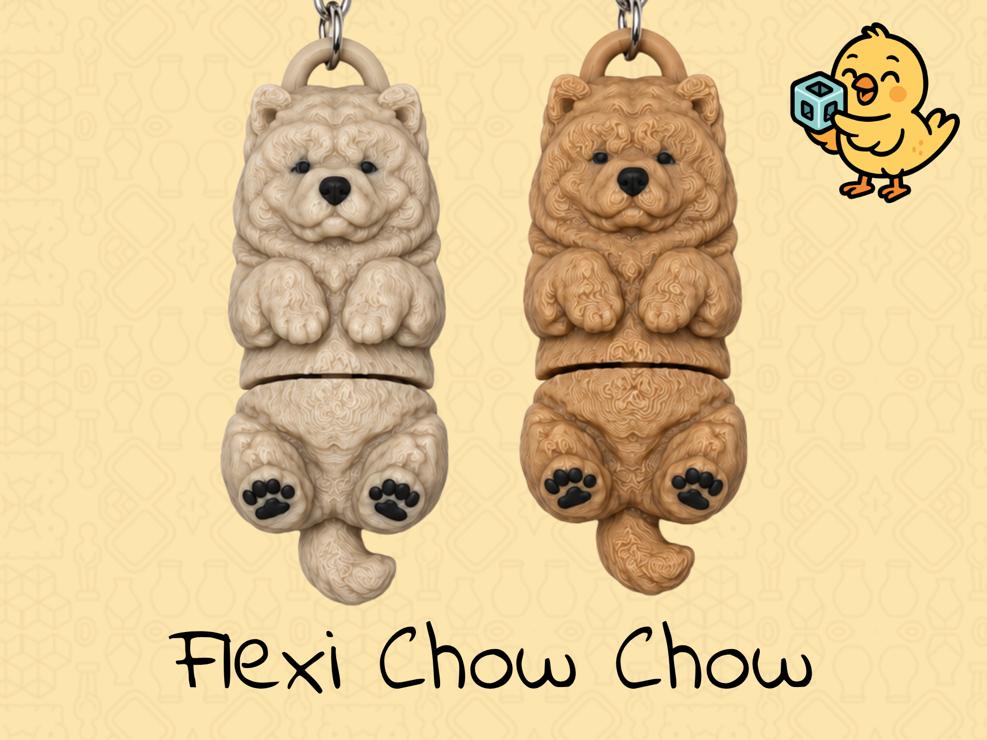 Chow Chow Keychain – Articulated Flexi Toy Dog