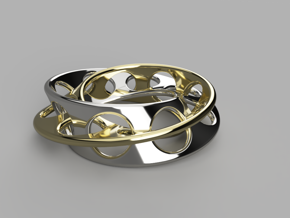 Interlocking rings, 2-color or 1-color print