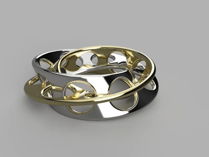 Interlocking rings, 2-color or 1-color print