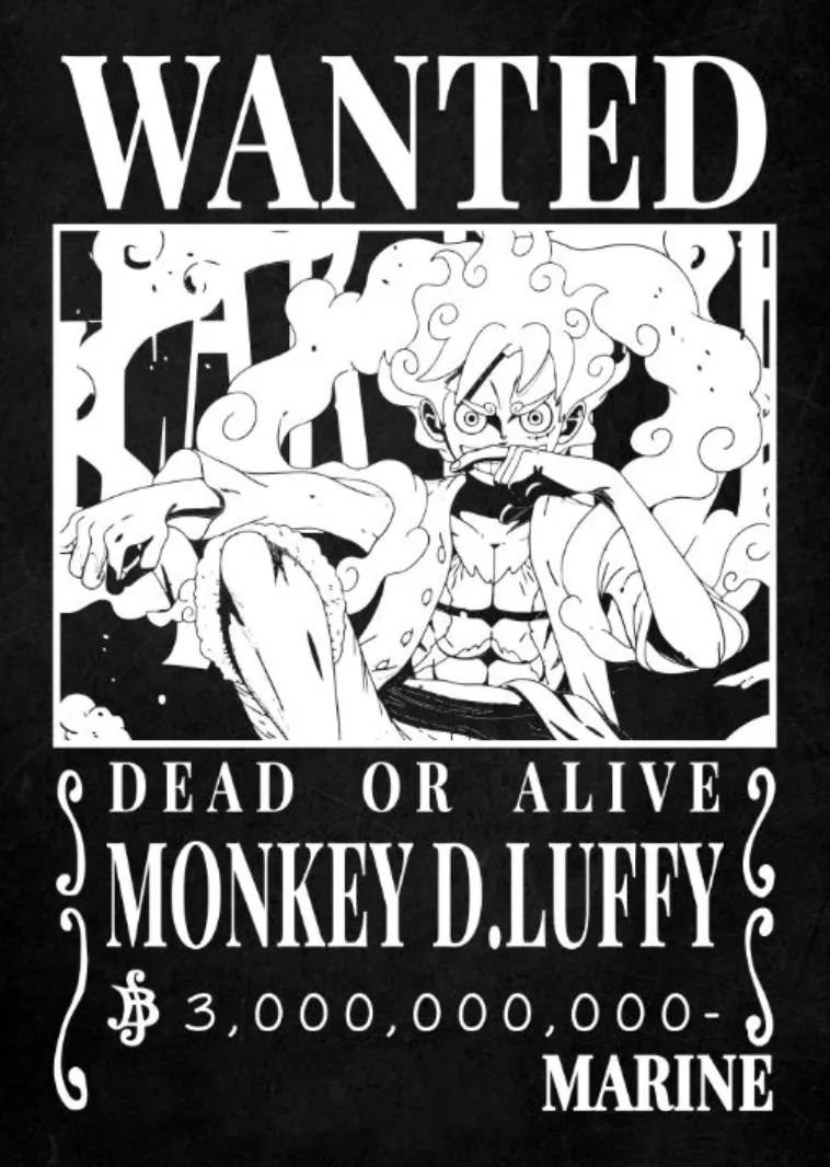 3Dプリント ワンピース／ルフィ懸賞金ポスター／マルチカラー - 無料3D