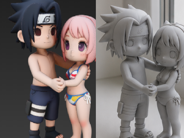 Anime Couple Desk Figurine | Sasuke Sakura Statue