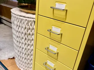 IKEA HELMER metal drawer cabinet label