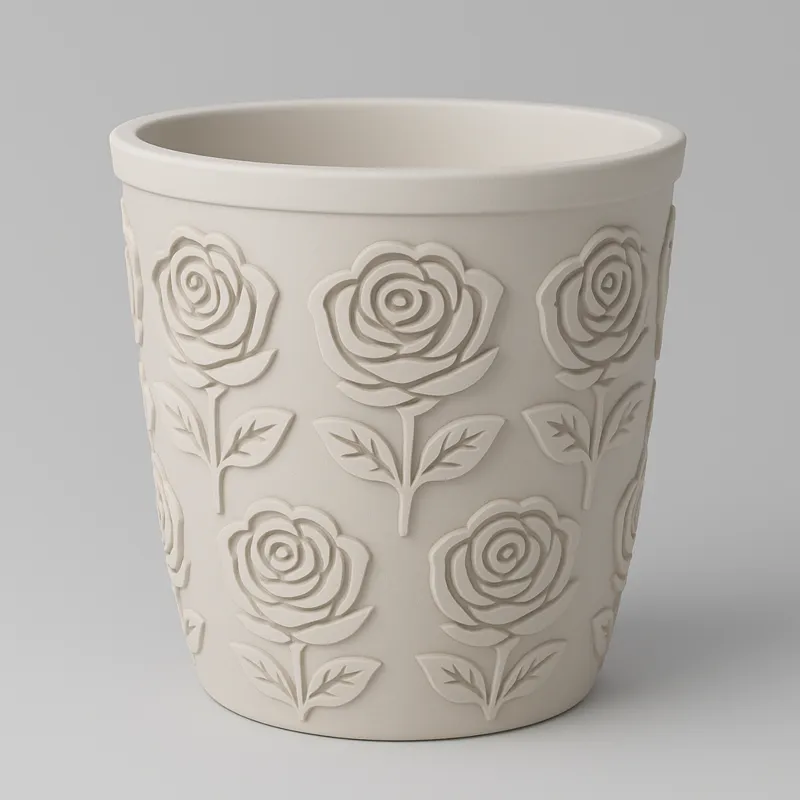Planter - rose relief