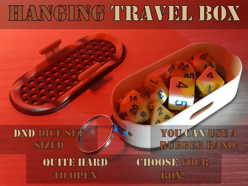 Hanging travel box - DND dice set sized