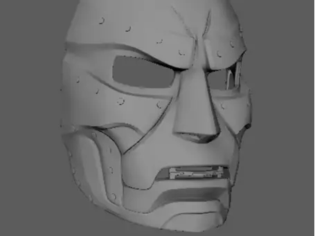 Pieza para disfraz o exhibición: dr doom mask 2026. Referencia del modelo original.