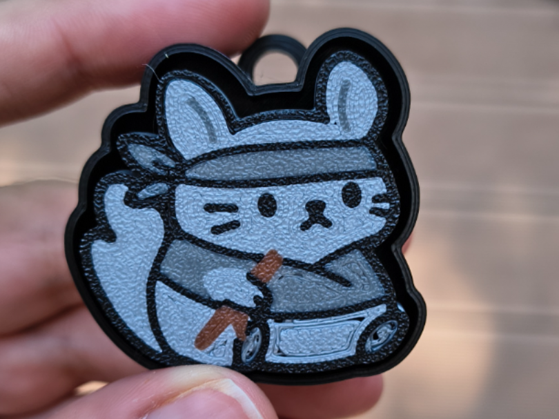 Ninja chinchilla  Fidget Clicker Keychains