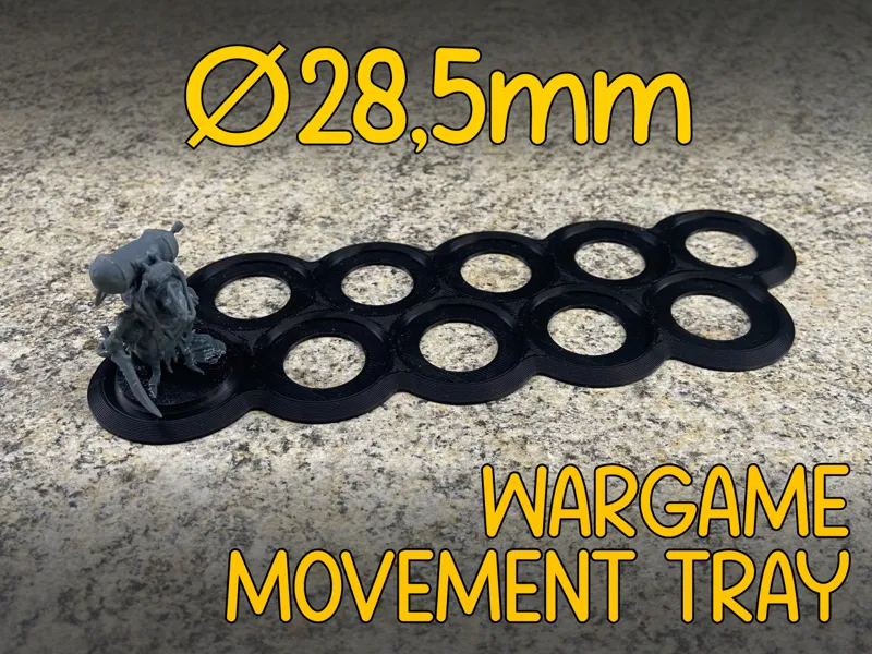 Miniature Base Movement Tray - Ø28,5mm Bases  