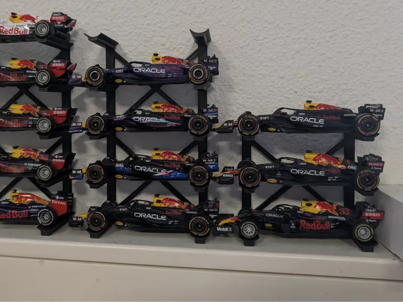 1/42 Model F1 cars stand 3 or 5 rows 