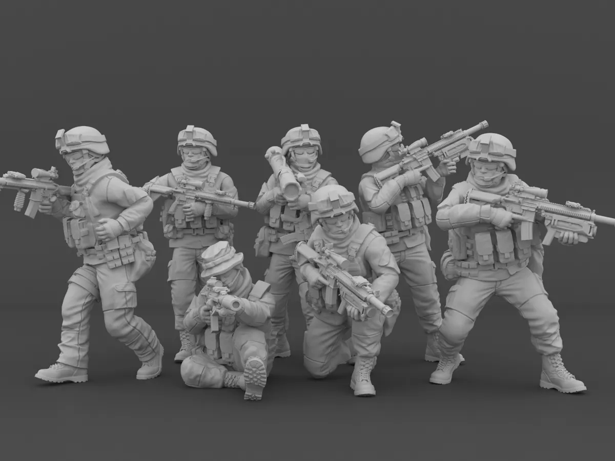 Palapozzy Figurines d'action militaires amovibles à l'échelle 1/25, figurine de soldat des forces spciales articulées, modèle de combat avec accessoires, modèle militaire vintage cadeau pour homme