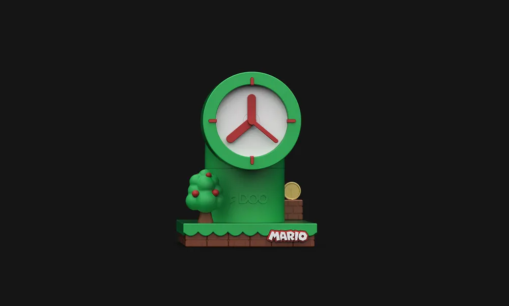 Switch Mario creative clock-themed base stand by canmaxfire MakerWorld ...