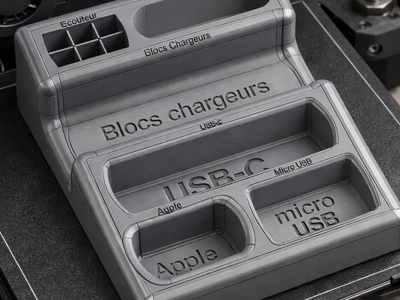 Organiseur de câbles et chargeurs