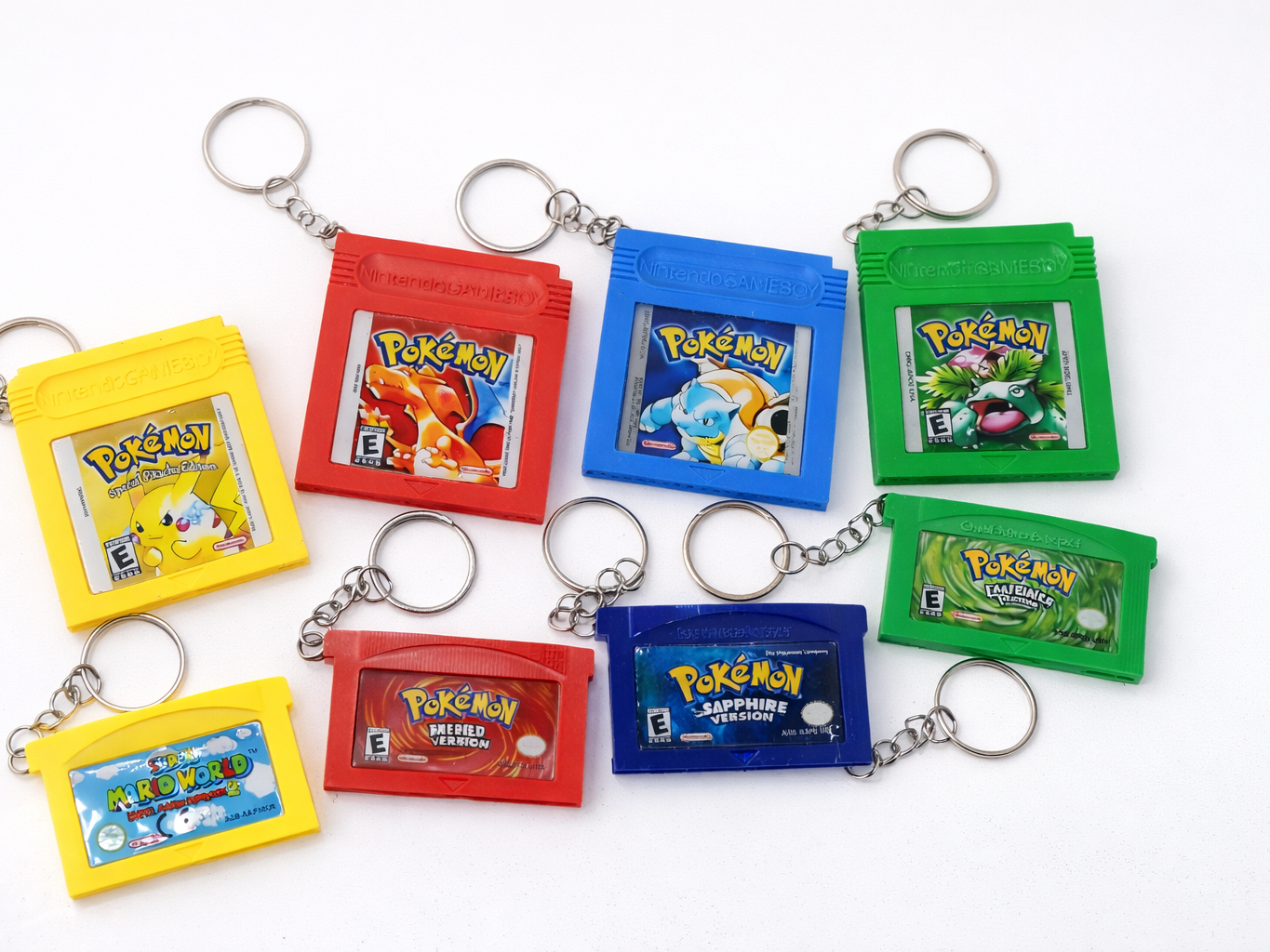 GameBoy and GBA game cartridge keychain