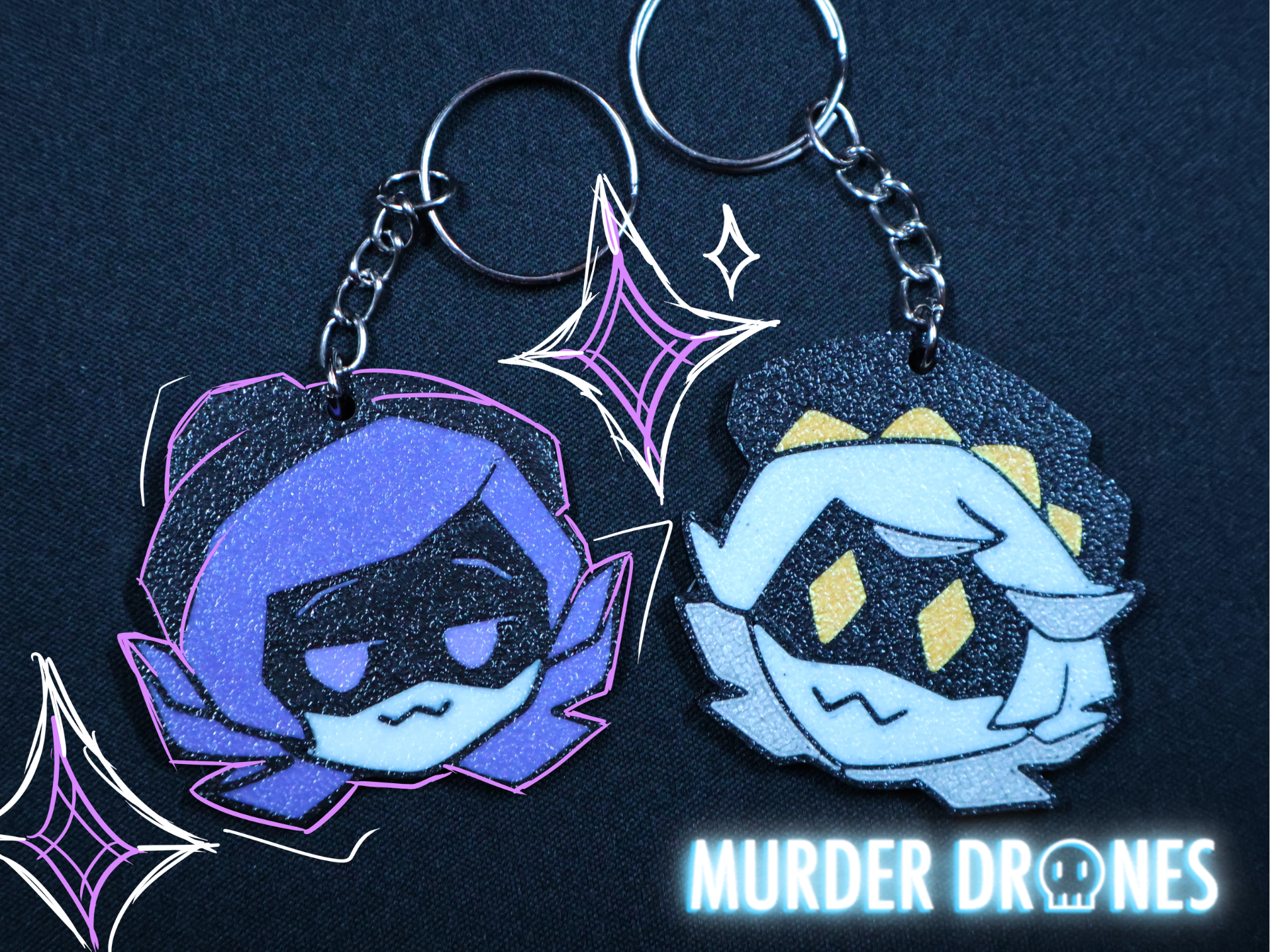 Uzi Keychain Murder Drones Glitch pin