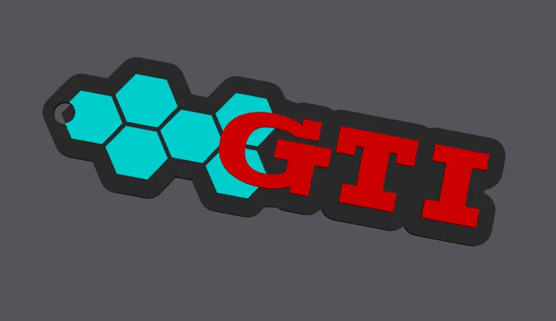 VW Golf Honeycomb GTI Keychain